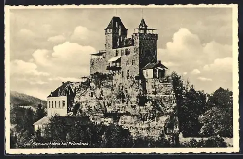 AK Erlenbach / Pfalz, Blick zum Berwartstein