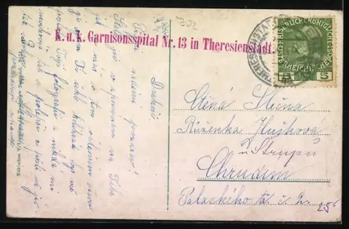 AK Theresienstadt / Terezin, Blick auf den Paradeplatz