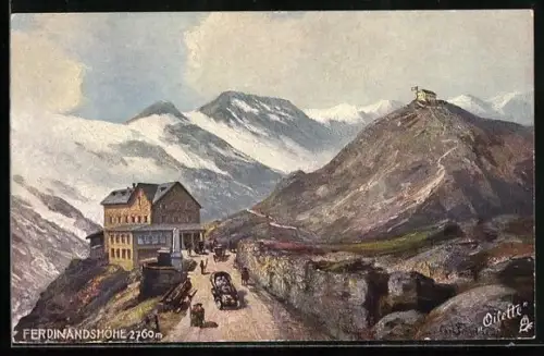 Künstler-AK Stilfserjoch, Gasthaus auf der Ferdinandshöhe