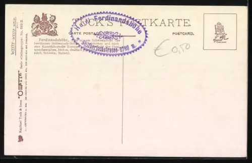 Künstler-AK Stilfserjoch, Gasthaus auf der Ferdinandshöhe