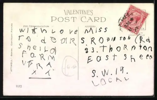 Künstler-AK Mabel Lucie Attwell: Kind schiebt Kinderwagen mit Hund an der Leine