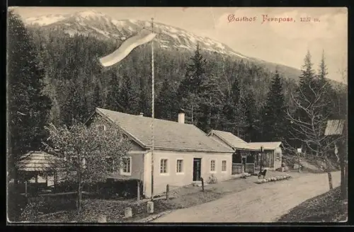 AK Nassereith, Gasthof Fernpass, Gesamtansicht