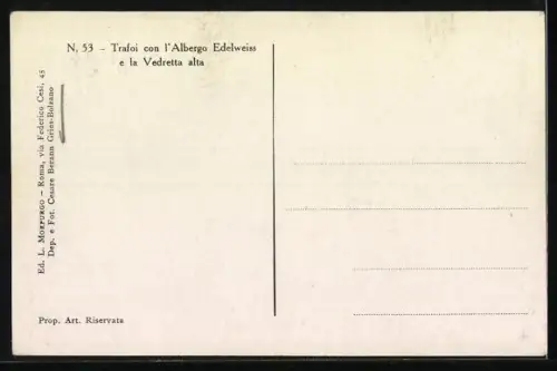 AK Trafoi, Gasthof Edelweis mit Gebirgspanorama