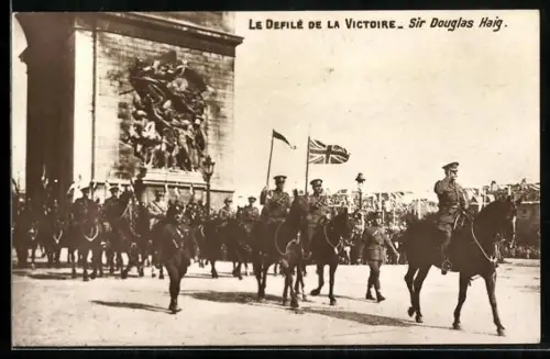 AK Paris, Siegesparade / Fete de la Victoire 14.07.1919, britischer Heerführer Feldmarschall Sir Douglas Haig