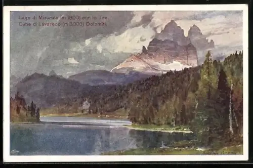 Künstler-AK Edward Harrison Compton: Lago di Misurina in den Dolomiten