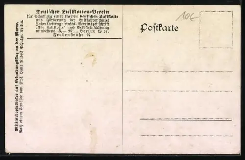 Künstler-AK Hans Rudolf Schulze: Militärdoppeldecker auf Erkundungsflug an der Marne