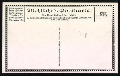 AK Sanitäter hilft dem Verwundeten, Sanitätshund