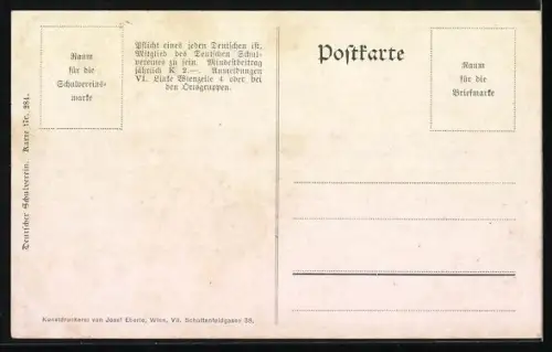 AK Deutscher Schulverein Nr. 284: Waldhausen im Strudengau, Partie mit Kutsche