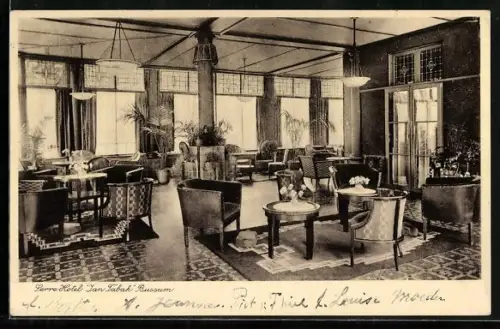 AK Bussum, Serre-Hotel Jan Tabak, Innenansicht