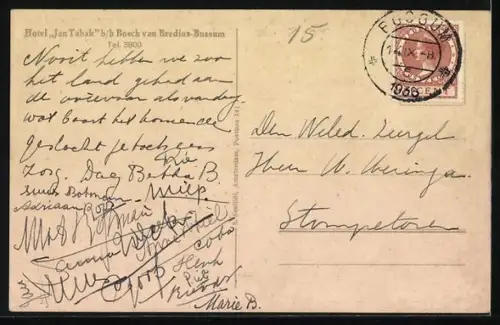 AK Bussum, Serre-Hotel Jan Tabak, Innenansicht