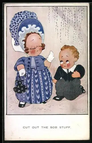 Künstler-AK Chloe Preston: Knabe kniet vor einer hochnässiger Dame