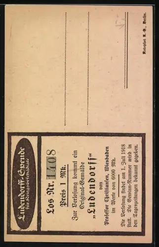 AK Portrait Erich von Ludendorff