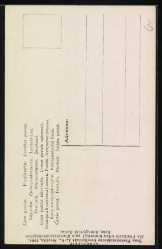 AK Münchner Kindl schaut zum Bierkrug