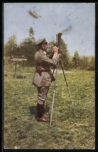 AK Generaloberst von Linsingen am Scherenfernrohr