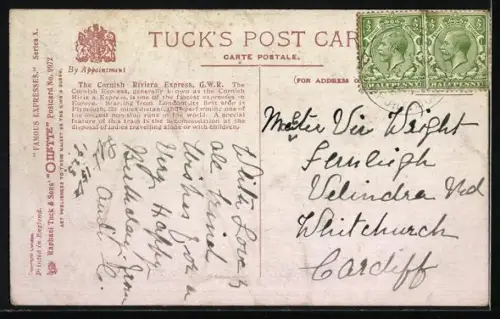 AK Cornish Riviera Express, GWR, englische Eisenbahn