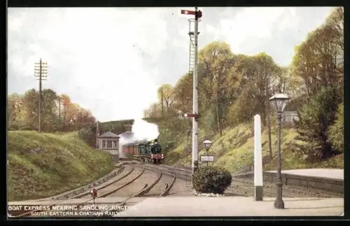 AK Boat Express Nearing Sandling Junction, South Eastern & Chatham Railway, englische Eisenbahn