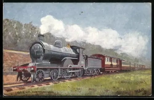 AK G.S. & W.R. American Mail Eisenbahn