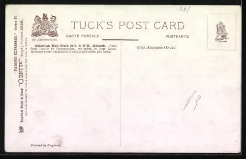 AK G.S. & W.R. American Mail Eisenbahn