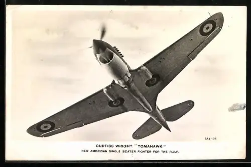AK Flugzeug Curtiss Tomahawk IIB., British Fighter in the air