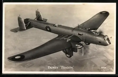 AK Fairey Hendon Bomber der Royal Air Force