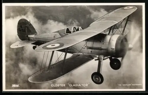 AK Doppeldecker-Kampfflugzeug vom Typ Gloster Gladiator