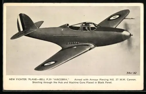 AK Flugzeug New Fighter Plane-Bell P.39 Aircobra