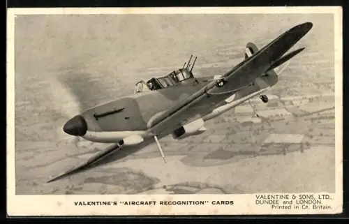 AK Flugzeug The Boulton Paul Defiant I., British Night Fighter in the air