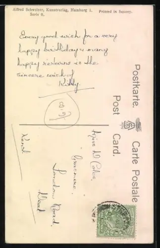 Künstler-AK sign.Wiedersheim: Chase Me! Mädchen im Kleid