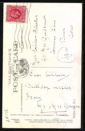 Künstler-AK Mabel Lucie Attwell: Mädchen betet vor dem Schlafengehen