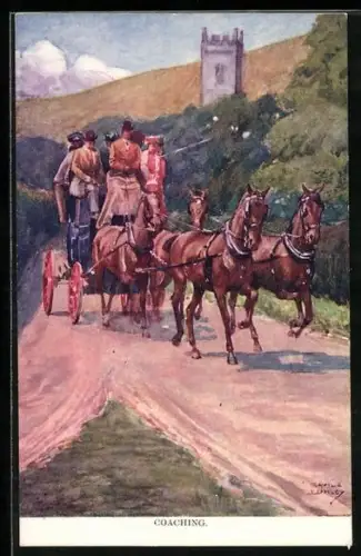 Künstler-AK Coaching Postkutsche
