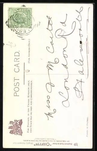 AK Zwei alte walisische Frauen in volkstypischen Trachten gehen zum Markt