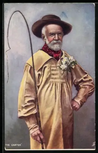 Künstler-AK Raphael Tuck & Sons Nr.753: Kutscher mit Blumengesteck und Hut