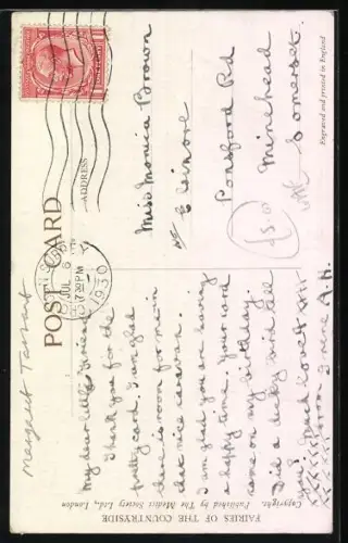 Künstler-AK Margaret W. Tarrant: Fabelwesen hüpfen zwischen den Blumen, Wood Anemone or Windflower