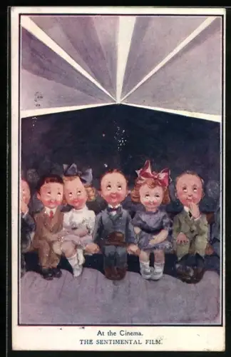 AK Mädchen und Jungs im Kino, mit roten Wangen, The Sentimental Film