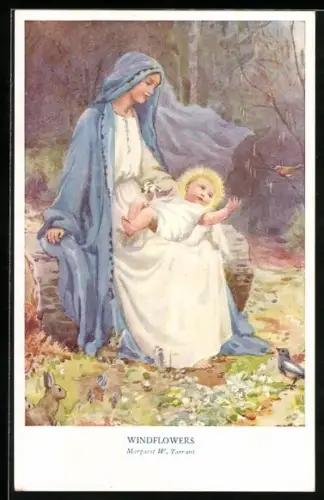 Künstler-AK Margaret W. Tarrant: Windflowers, Maria mit dem Kinde