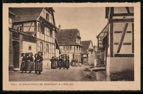 AK Engwiller, Paysannes allant a l`Eglise