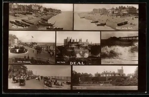 AK Deal, View of the beach, central promenade, the sea, the Parade and Walmer Castle