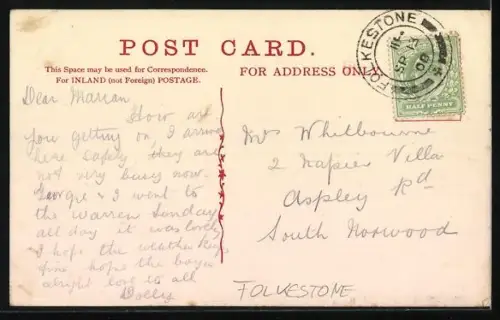 AK Folkestone, View of the Pier Entrance