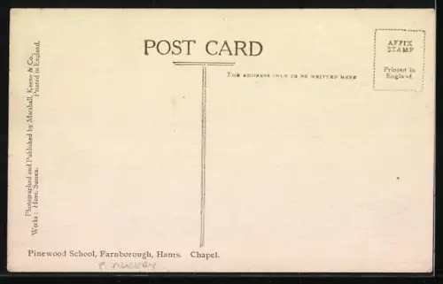 AK Farnborough /Hants., Pinewood School, Chapel