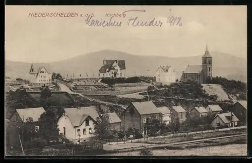 AK Niederschelden a. d. S., Blick auf den Kirchberg