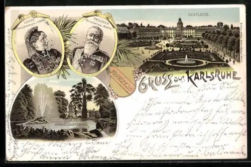 Lithographie Karlsruhe, Louise und Friedrich, Grossherzogin und Grossherzog v. Baden