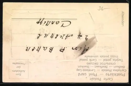 AK Hamburg, Jungfernbrücke mit Briefen im Passepartout