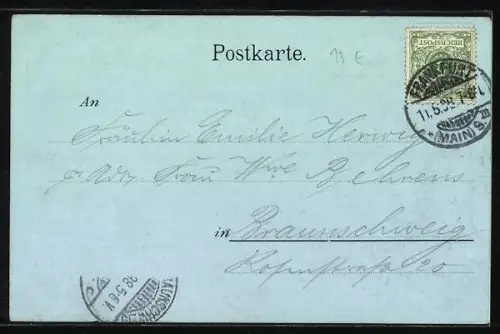 Lithographie Hameln, Rattenfänger von Hameln