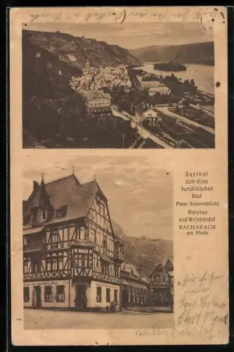 AK Bacharach am Rhein, Gasthof zum alten kurkölnischen Saal, Bes. Peter Scherschlicht