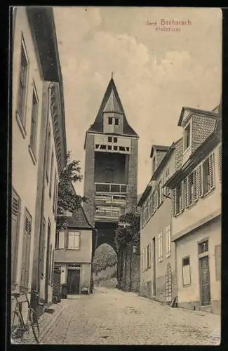 AK Bacharach, Blick auf den Holzturm