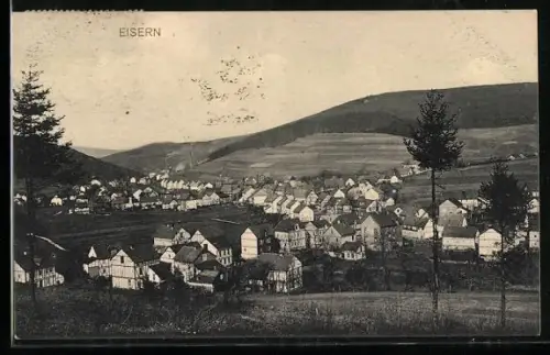 AK Eisern, Ortsansicht aus der Vogelschau