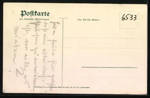 AK Bacharach, Blick auf den Templerhof genannt Posthof