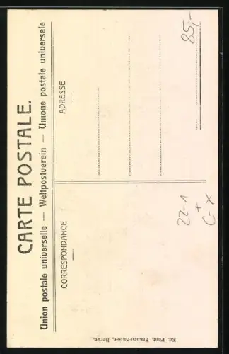 AK Basel, Synagoge mit Passanten