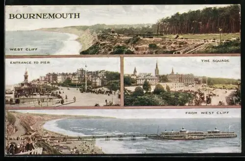 AK Bournemouth, West Cliff, Entrance to Pier, The Square