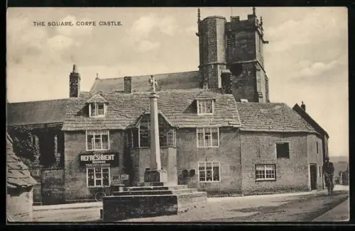 AK Corfe Castle, The Square with Refreshment Rooms